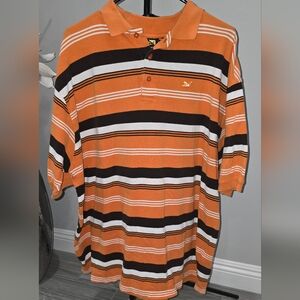 Drunk Monkey striped collar polo shirt 2XL
